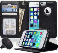 📱 navor detachable magnetic wallet case & universal car mount for iphone 5/5s with rfid theft protection - joot-1l series black logo