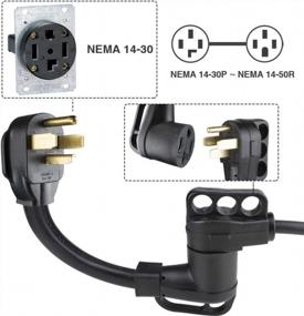 img 3 attached to Шнур адаптера зарядного устройства EV от 30A до 50A - BESENERGY NEMA14-30P до 14-50R для зарядки RV/EV