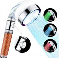 high-pressure led shower head with on/off switch and filter filtration - 3 spray modes for water saving and dry skin & hair care logo