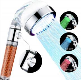 img 4 attached to High-Pressure LED Shower Head With ON/Off Switch And Filter Filtration - 3 Spray Modes For Water Saving And Dry Skin & Hair Care
