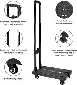 img 3 attached to Folding Hand Truck – Portable Heavy Duty Dolly Cart For Easy Travel And Moving