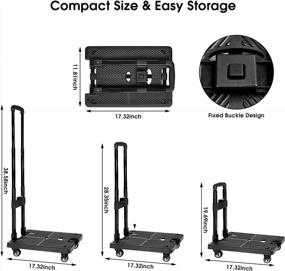 img 2 attached to Folding Hand Truck – Portable Heavy Duty Dolly Cart For Easy Travel And Moving