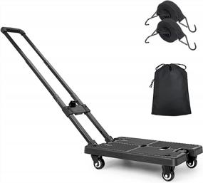 img 4 attached to Folding Hand Truck – Portable Heavy Duty Dolly Cart For Easy Travel And Moving