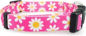 img 2 attached to Floral Dog Collars for Female Dogs - Limeloot Twill Collars, featuring Daisies, Sunflowers & Flowers.