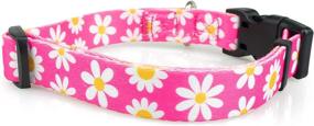 img 3 attached to Floral Dog Collars for Female Dogs - Limeloot Twill Collars, featuring Daisies, Sunflowers & Flowers.