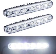 🚗 enhance visibility and safety with yijinsheng auto 2pcs fit 6 led high power led daytime running lights driving lamp universal fit led car fog light logo