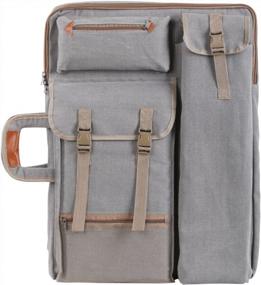 img 4 attached to Gray Tanchen 4K Canvas Artist Portfolio Shoulder Bag With Multifunctional Features For Sketching, Painting, And Drawing