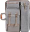 gray tanchen 4k canvas artist portfolio shoulder bag with multifunctional features for sketching, painting, and drawing logo