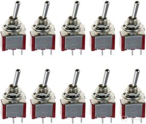 img 4 attached to 🛠️ ESUPPORT On/Off Mini Miniature Toggle Switch for Car Dashboards - 10 Pack of SPST 2Pin Switches