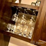 img 1 attached to 🍷 Wooden Under Cabinet Wine Glass Holder - Under Shelf Kitchen Stemware Rack for Wine Glasses and Stemware - Stemware and Glassware Hanger and Organizer - Stores Up to 6 Glasses review by Josh Ulrich