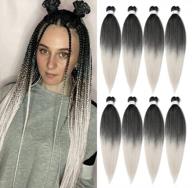 get professionally styled ombre braids effortlessly with 8 packs of pre stretched 20 inch yaki texture braiding hair that's easy to install and hot water setting safe! logo