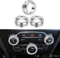 🚗 yfrauto ac switch button knobs cover: bling accessories for dodge challenger, charger, durango, journey, chrysler 200, 300, 300s - silver 3pcs logo