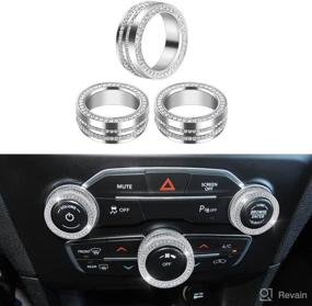 img 4 attached to 🚗 YFRAUTO AC Switch Button Knobs Cover: Bling Accessories for Dodge Challenger, Charger, Durango, Journey, Chrysler 200, 300, 300s - Silver 3pcs