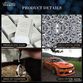 img 2 attached to 🚗 YFRAUTO AC Switch Button Knobs Cover: Bling Accessories for Dodge Challenger, Charger, Durango, Journey, Chrysler 200, 300, 300s - Silver 3pcs