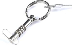 img 1 attached to Stainless Steel Bimini Quick Pin With Drop Cam & Spring, 1/4" X 1" Grip - Pack Of 10 With Lanyard To Prevent Loss