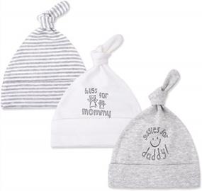 img 3 attached to Mom’S Care Baby Hat For Newborn Boys/Girls 100% Cotton Adjustable Knot Hats, 3 Pack