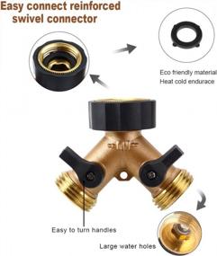 img 3 attached to Y-Shaped Garden Hose Splitter With Shut-Off Valves - Heavy Duty Faucet Splitter For Outdoor Irrigation And Watering, Fits All American Thread 3/4" Hoses