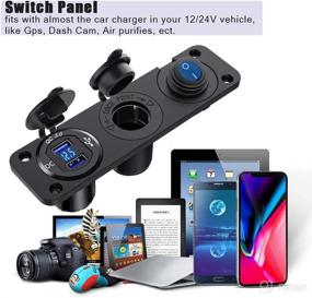 img 1 attached to 🔌 Dual QC3.0 Cigarette Lighter Socket Splitter: 12V USB Car Charger Adapter with Panel Switch, Waterproof & Marine Ready - High-Power 250W Outlet for Car, Boat and Marine Vehicles