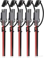 5pcs 16awg sae power automotive extension cable 2 pin quick disconnect dc connector cord plug 12v 30cm with waterproof cap for motorcycle car battery jump starter solar application（5pcs) логотип