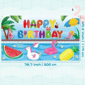 img 3 attached to Tropical Pool Party Summer Beach Birthday Background Banner Decorations Watermelon Flamingo Baby Shower Photography Backyard Photo Booth Props.