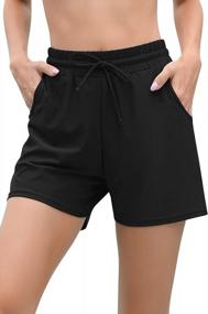 img 4 attached to ALove Women'S Swim Shorts With Boy Leg And High Waist For Comfortable Boardshorts Style Swimming Bottoms