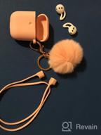 img 1 attached to OULUOQI Cute Silicone AirPods Case With Pom Pom Keychain - Compatible With Apple AirPods 1 & 2 (Visible Front LED) review by Pat Nard