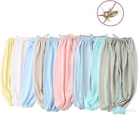 img 1 attached to Bouclede Baby Girls Long Bloomers: Soft Slub Cotton Harem Pants 12M-7T - 2 Pack!