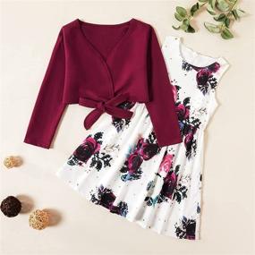 img 3 attached to Girls Casual Bowknot Floral Allover Girls' Clothing and Dresses