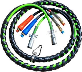 img 3 attached to 12-Foot 3-in-1 Wrap Set: Trackon Parts - High-Quality ABS Electrical and Rubber Air Line Hose Assemblies for Semi Truck Tractor Trailers