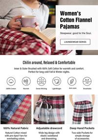 img 2 attached to CQR Women'S 100% Cotton Flannel Plaid Pajama Pants, Soft Brushed Lounge & Sleepwear PJ Bottoms With Pockets For Women