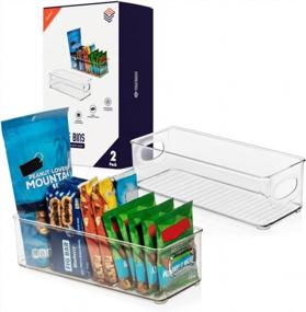 img 4 attached to Пластиковые контейнеры для хранения продуктов и кладовой ClearSpace - идеальное решение для хранения и организации кухни - 2 упаковки для холодильника и кладовой