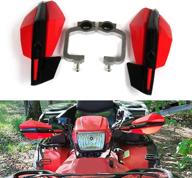 red motorcycle handguards dirt bike hand guards - universal fit for crf250, crf450, cr250, cr125, and more (7/8 inch & 1 1/8 inch) logo