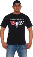 👕 jh design men's black crew neck chevy camaro flag t-shirt - short sleeve shirt logo