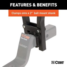 img 1 attached to 🚲 CURT 18013 Clamp-On Trailer Hitch Bike Rack Mount: 3-Bike Carrier for 2-Inch Shank, Black - Efficient & Stylish!