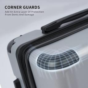 img 3 attached to Наборы багажа Merax из 3 предметов ABS Расширяемый чемодан Spinner с замком TSA 20 дюймов, 24 дюйма, 28 дюймов