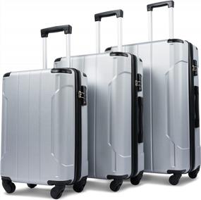 img 4 attached to Merax 3 Piece Luggage Sets ABS Expandable Spinner Suitcase With TSA Lock 20 Inch 24 Inch 28 Inch