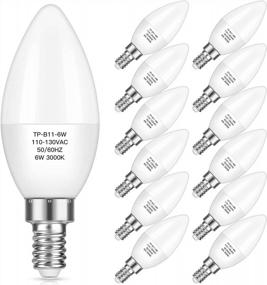 img 4 attached to MAXvolador E12 Candelabra LED Bulbs 60W Equivalent, 6W Chandelier Light Bulbs 600 Lumens, Soft White 3000K, B11 Candle Lamp With Decorative Candelabra Base, Non-Dimmable, Pack Of 12