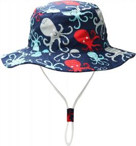 img 3 attached to Kids Baby Cotton Bucket Hat Sun Protection Visor - Summer Beach, Hiking & Fishing