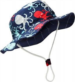 img 4 attached to Kids Baby Cotton Bucket Hat Sun Protection Visor - Summer Beach, Hiking & Fishing