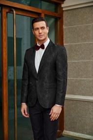 img 3 attached to Men'S Stylish Floral Tuxedo Jacket - Perfect For Weddings, Proms & Parties!