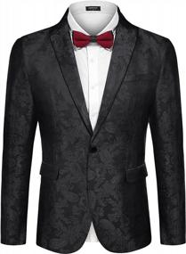 img 4 attached to Men'S Stylish Floral Tuxedo Jacket - Perfect For Weddings, Proms & Parties!