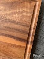img 1 attached to Roro Wooden Serving And Cutting Board For Serving And Food, Acacia 16 X 12 Inch Grooved Rectangle review by Matt Tito