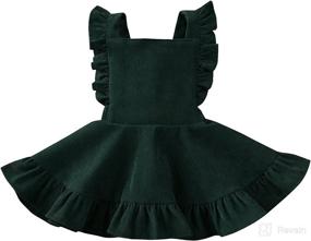 img 4 attached to GuliriFei Toddler Suspender Corduroy Ruffled Apparel & Accessories Baby Girls -- Clothing