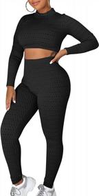 img 2 attached to Cailami Women'S 2 Piece Workout Outfits Long Sleeve Tracksuit High Waist Jogger Legging Pants Set Track Suit