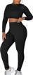 cailami women's 2 piece workout outfits long sleeve tracksuit high waist jogger legging pants set track suit logo