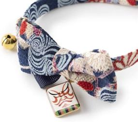 img 2 attached to 🐱 Necoichi Kabuki Charm Bow Tie Cat Collar (Navy): Stylish and Functional Pet Accessory