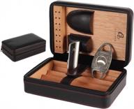 galiner portable humidor cigar case with lighter cutter set, cedar tray, travel box and gift box logo