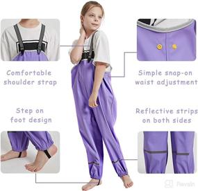 img 1 attached to Waterproof Pants Suspender Trousers Purple Apparel & Accessories Baby Boys ... Clothing