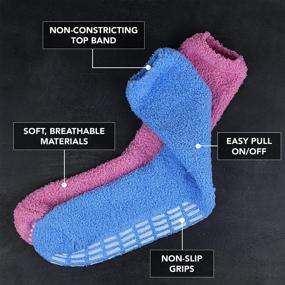 img 2 attached to Non-Slip Hospital Socks For Women And Men - 5/6 Pairs Fuzzy Slipper Grip Socks By Debra Weitzner