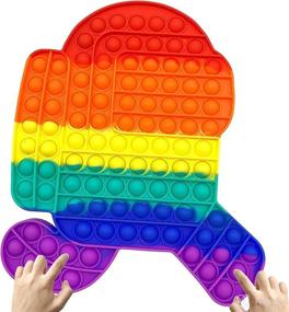 img 2 attached to 🧩 QETRABONE Big Pop Push Toy: Sensory Bubble Stress Relief for Autistic Children & Adults, ADHD Toys for Kids, Silicone Squeeze Toy for Special Needs Classroom, Autism Anxiety Fidget Push Toy for Boys